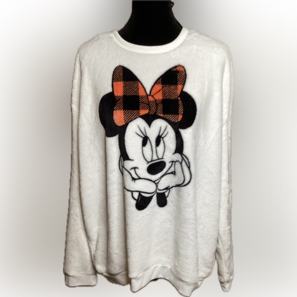 Disney Tops - Disney Minnie Mouse Plush Sweatshirt EUC